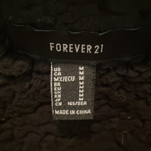 Forever 21 - Teddy Black and Green Plaid Jacket - Picture 2 of 4